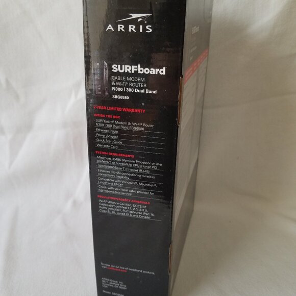 Arris Surfboard SBG6580 DOCSIS 3.0 Wireless Cable Modem Router Gateway ~ Tested - Picture 4 of 11